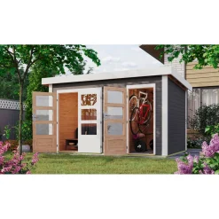 Karibu Gartenhaus Schoenbuch 1 terragrau