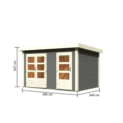 Karibu Gartenhaus Schoenbuch 1 terragrau