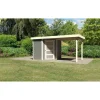 Karibu Gartenhaus Schwandorf 3/5 mit Anbaudach 220 cm 213 x 217 x 218 cm grau