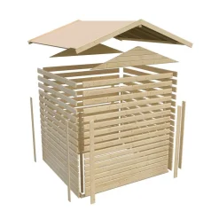 Karibu Gartenhaus Talkau 3 terragrau