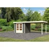 Karibu Gartenhaus-Set Askola 3 mit Anbaudach 2,80 m terragrau