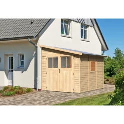 Karibu Gerätehaus Bomlitz 3 naturbelassen 238 x 268 cm