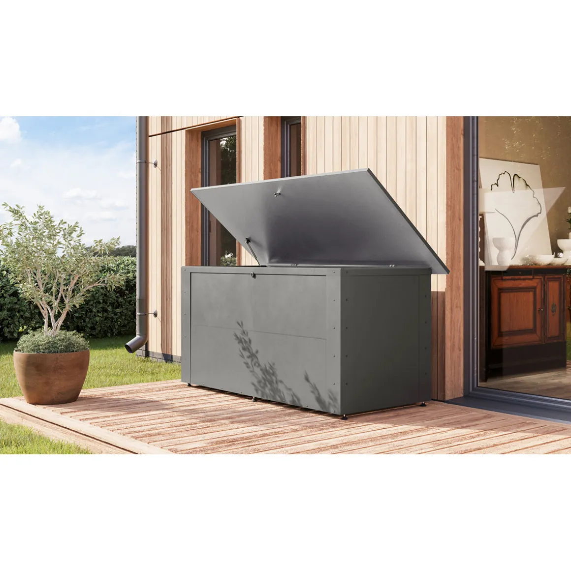 Karibu Metallbox "Himalia 1" graualuminium