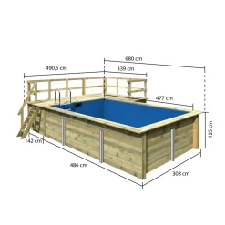 Karibu Pool Größe 3 44 mm inkl 2 Terrassen