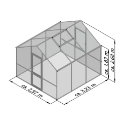 KGT Gewächshaus Lilie III 9,6m² schwarz