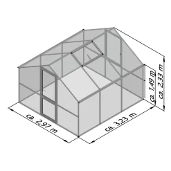 KGT Gewächshaus Orchidee III 9,6m² grün