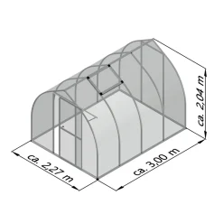 KGT Gewächshaus Rhodo IV 6,8 m² silber
