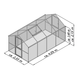 KGT Gewächshaus Rose IV 10m² schwarz