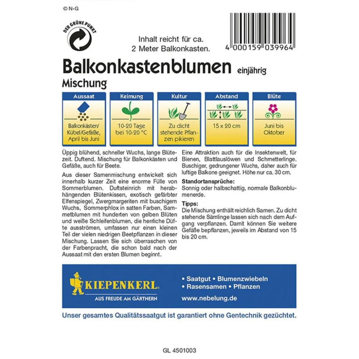 Kiepenkerl Balkonkastenblumen Mischung Profi-Line