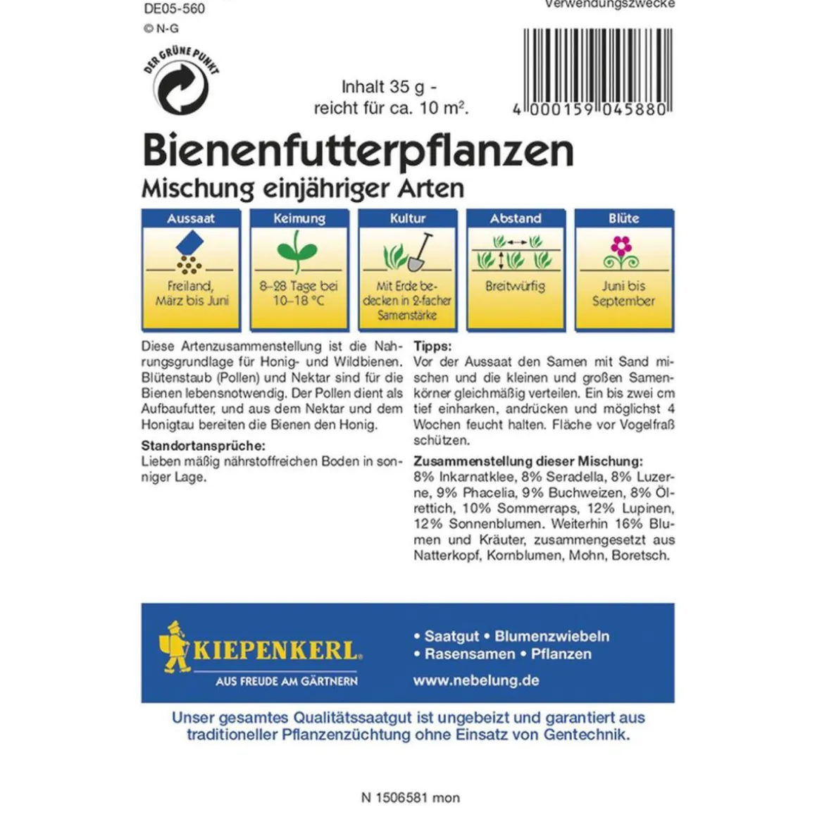 Kiepenkerl Bienenfutterpflanzen Mischung einjährig Profi-Line