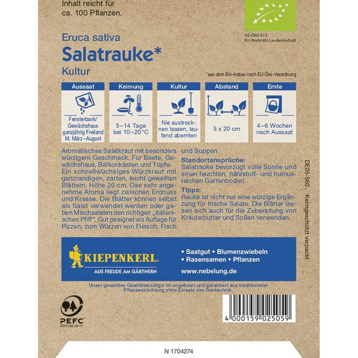 Kiepenkerl Bio-Salatrauke Ruca