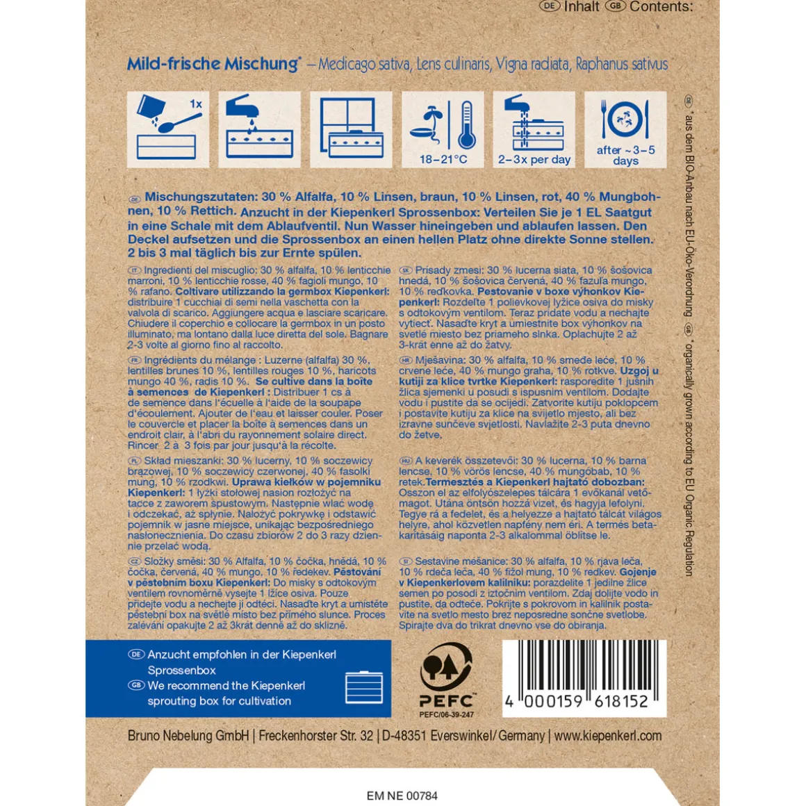 Kiepenkerl Keimsprossen Milde Frühlingsmischung Bio