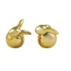 Kunstgewerbe Gehlmann Keramik-Hase gold 2 Designs 5,5 x 4,5 x 6 cm