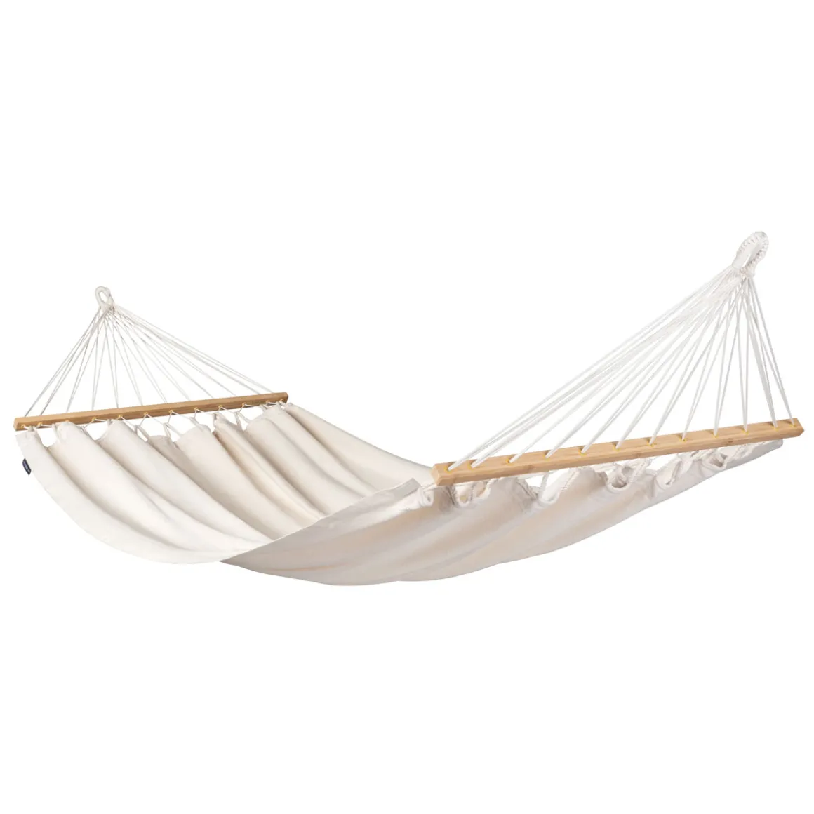La Siesta Doppel-Stabhängematte Florencia Latte Bio-Baumwolle
