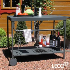 Leco Grill BBQ Rolltisch Serviertisch Grillwagen Servierwagen Beistelltisch Grill