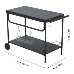 Leco Grill BBQ Rolltisch Serviertisch Grillwagen Servierwagen Beistelltisch Grill