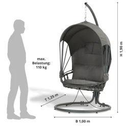 Leco Hängeschaukel mit gemütlichen Polstern und integriertem Sonnendach