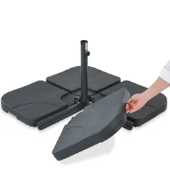 Leco Kunststoff-Plattenset für Sonnenschirm-Kreuzständer Wasser/Sand