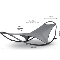 Leco Schaukel Liege Eni 210 x 102 x 79 cm Sonnenliege Gartenliege