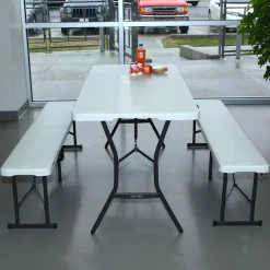 Lifetime Bierzeltgarnitur 3-teilig 182x76x74 cm Weiß