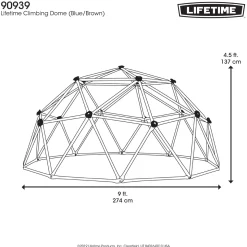 Lifetime Klettergerüst Geodome 274x274x137cm Braun