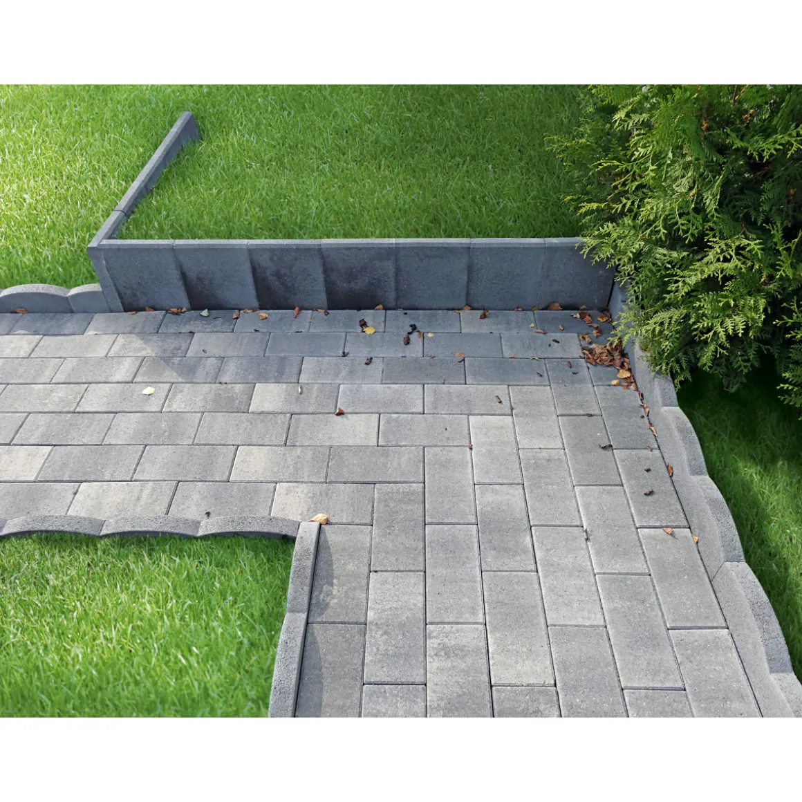 Lusit Mini L-Stein Grau mit Fase 30 x 20 x 40 x 6 cm