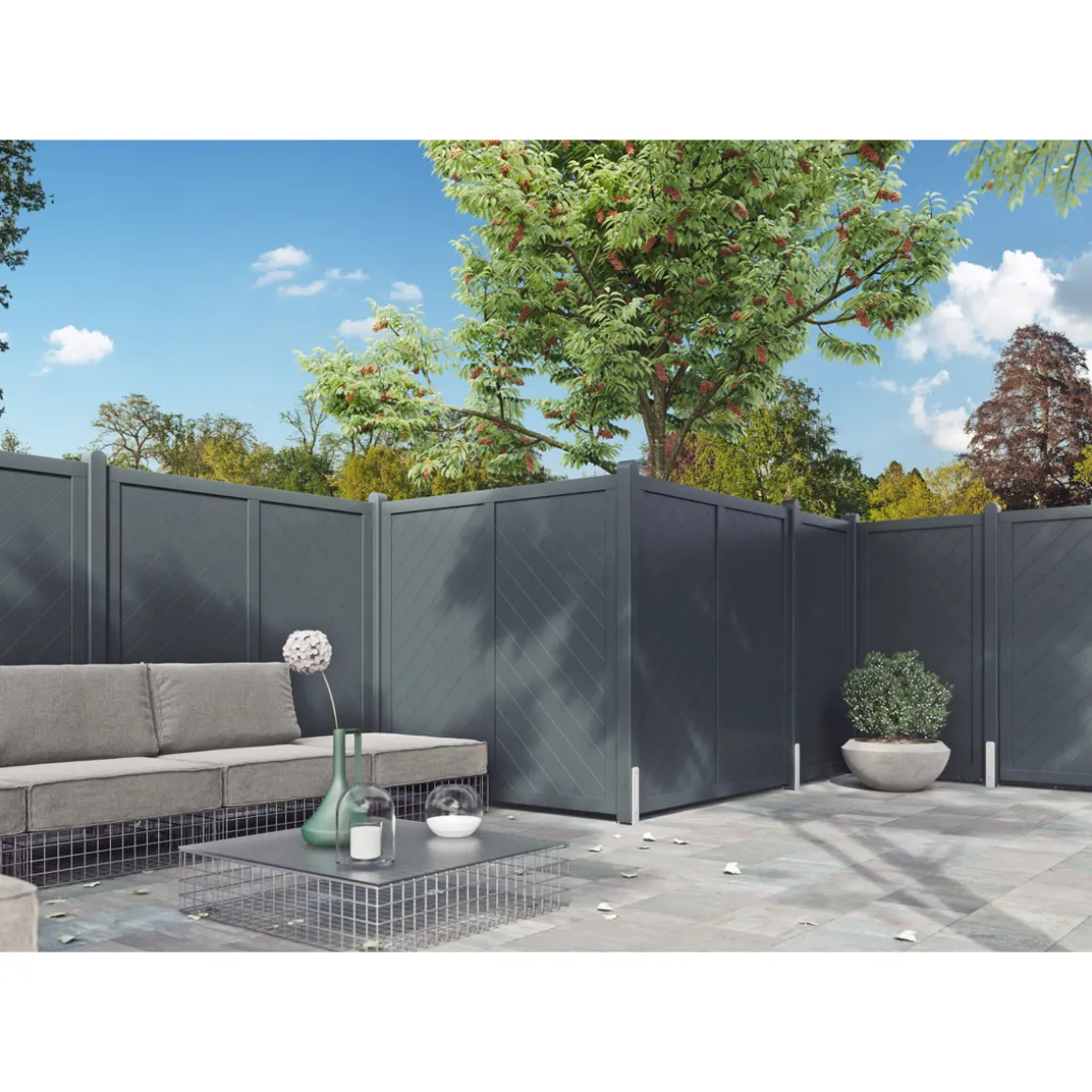 Massivzaun geschlossen anthrazit 89x179 cm