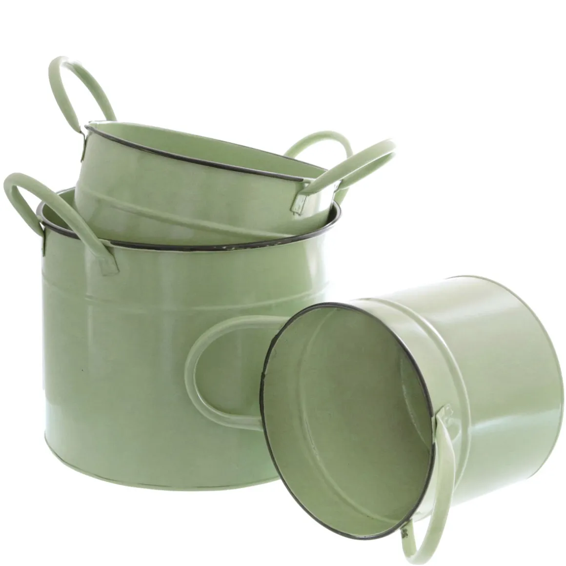 Metalleimer mittel Durchmesser 17,5 x 18 cm grün
