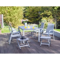 MWH Gartentisch Elemento silber 160 x 74 x 95 cm