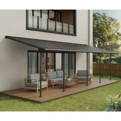 Palram Canopia Capri Alu Terrassenüberdachung Polycarbonat 3x8,6 m grau
