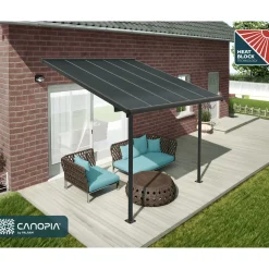 Palram Canopia Capri Alu Terrassenüberdachung Polycarbonat 3x3 m grau