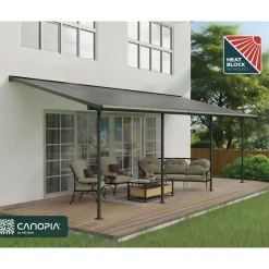 Palram Canopia Capri Alu Terrassenüberdachung Polycarbonat 3x7,4 m grau