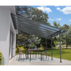 Palram Canopia Feria Alu Terrassenüberdachung Polycarbonat 4x4 m dunkelgrau