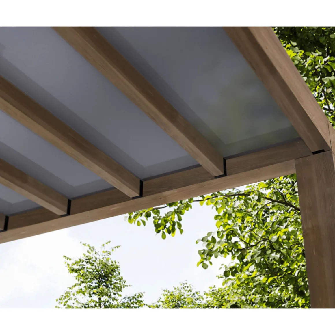 Palram Canopia Helsinki 3x6 Terrassenüberdachung aus Zedernholz / Sonnenschutzpaneele