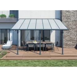 Palram Canopia Sierra Alu Terrassenüberdachung Polycarbonat 3x4,25 m grau