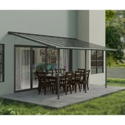 Palram Canopia Sierra Alu Terrassenüberdachung Polycarbonat 3x5,5 m grau