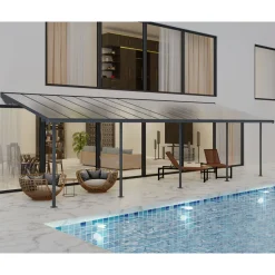 Palram Canopia Sierra Alu Terrassenüberdachung Polycarbonat 3x9 m grau