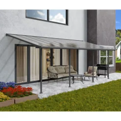 Palram Canopia Sierra Alu Terrassenüberdachung Polycarbonat 3x7,5 m grau