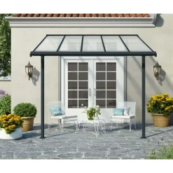 Palram Canopia Sierra Alu Terrassenüberdachung Polycarbonat 3x3 m grau