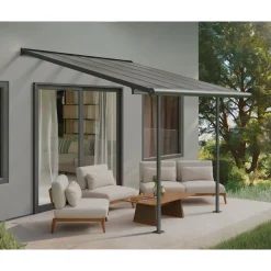 Palram Canopia Sierra Alu Terrassenüberdachung Polycarbonat 3x3 m grau