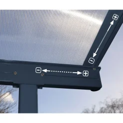 Palram Canopia Sierra Alu Terrassenüberdachung Polycarbonat 3x3 m grau