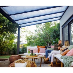 Palram Canopia Stockholm Terassenüberdachung Jalousien 3,4x3,7 m weiß