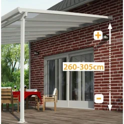 Palram Terrassenüberdachung Feria 730 x 300 cm weiß