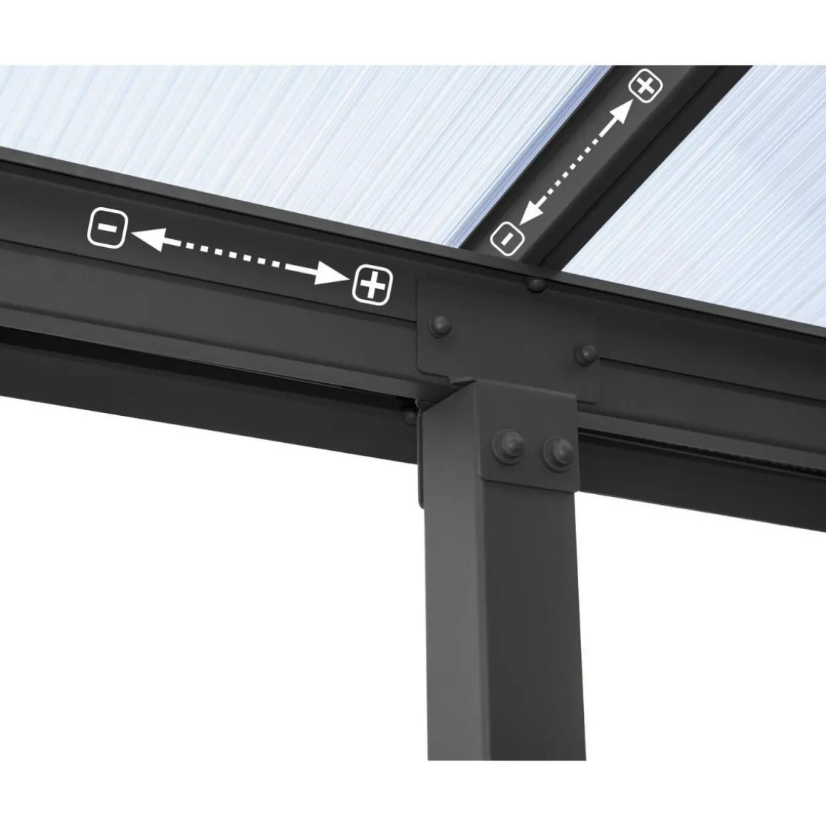 Palram Terrassenüberdachung Olympia 300 x 300 cm grau