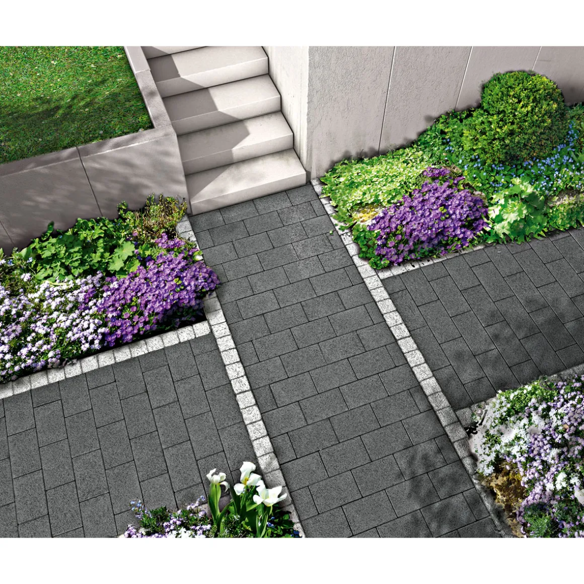Pflaster Allee diamant schiefer 16 x 24 x 8 cm