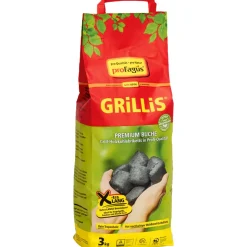 proFagus Grill-Holzkohlebriketts Grillis 3 kg