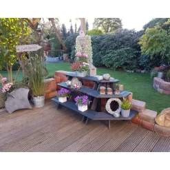 Promadino Blumentreppe Anja mit Eckelement anthrazit