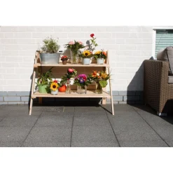 Promadino Klappbare Blumentreppe natur