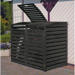 Promadino Mülltonnenbox Vario III für 2 Tonnen anthrazit