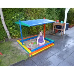 Promadino Sandkasten Nadine 140 x 140 cm mit Sonnensegel